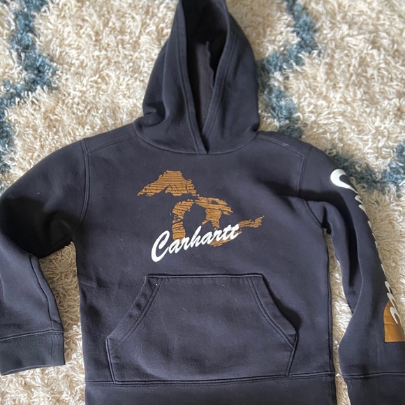Carhartt Kids Navy Hoodie with Gold Accents - Picture 1 of 4